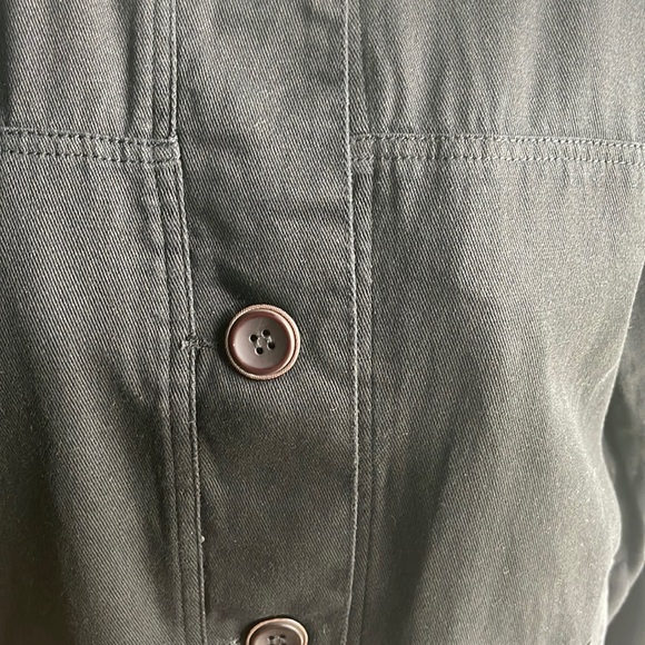 Black Denim Hem & Thread Fall Jacket Pockets Collar Detail Sizes Medium Large - Picture 9 of 10